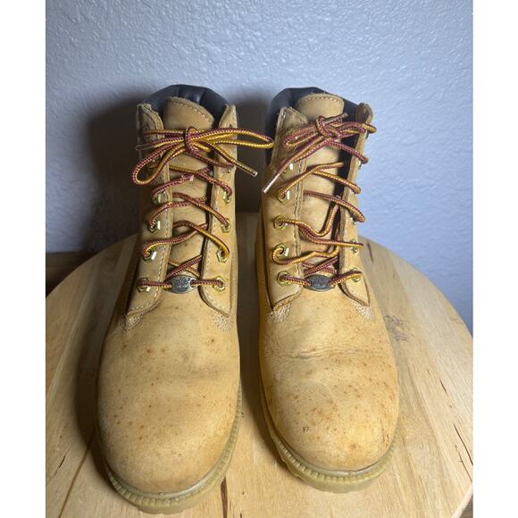 Womens Size 8.5M Nubuck Tan 6" Timberland Boots 10361 Work Hiking Boots - Picture 8 of 9